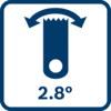 Biên độ dao động 2.8°