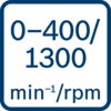 Tốc độ không tải 0 - 400/0 - 1300 min-1/rpm 