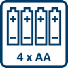 Power supply 4 x AA battery
