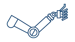 Một cánh tay công cụ Bosch Professional màu xanh với bàn chải.