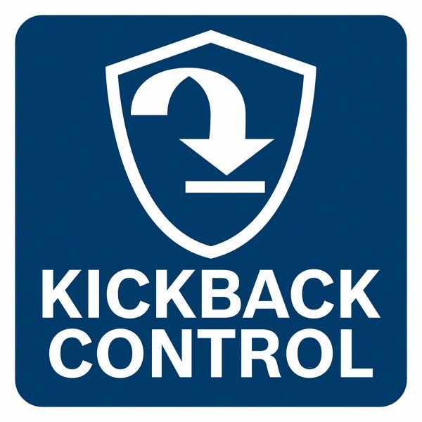 Một biển báo màu xanh với dòng chữ "KICKBACK CONTROL" bằng màu trắng.
