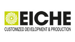 Klaus Eiche Diamantwerkzeuge GmbH Logo EICHE với hình vuông và chữ màu xanh lá cây.