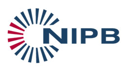 New Ningbo Industrial Power Brushes LTD Logo NIPB có đồ họa màu đỏ và xanh lam cùng chữ màu xanh lam.