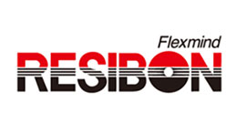 NIPPON RESIBON CORPORATION Logo Resibon với màu đỏ, đen và trắng, thiết kế hiện đại.